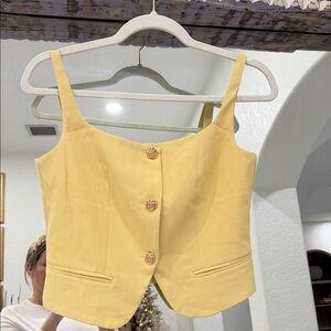 Chic Butter Yellow Button-Down Women's Top